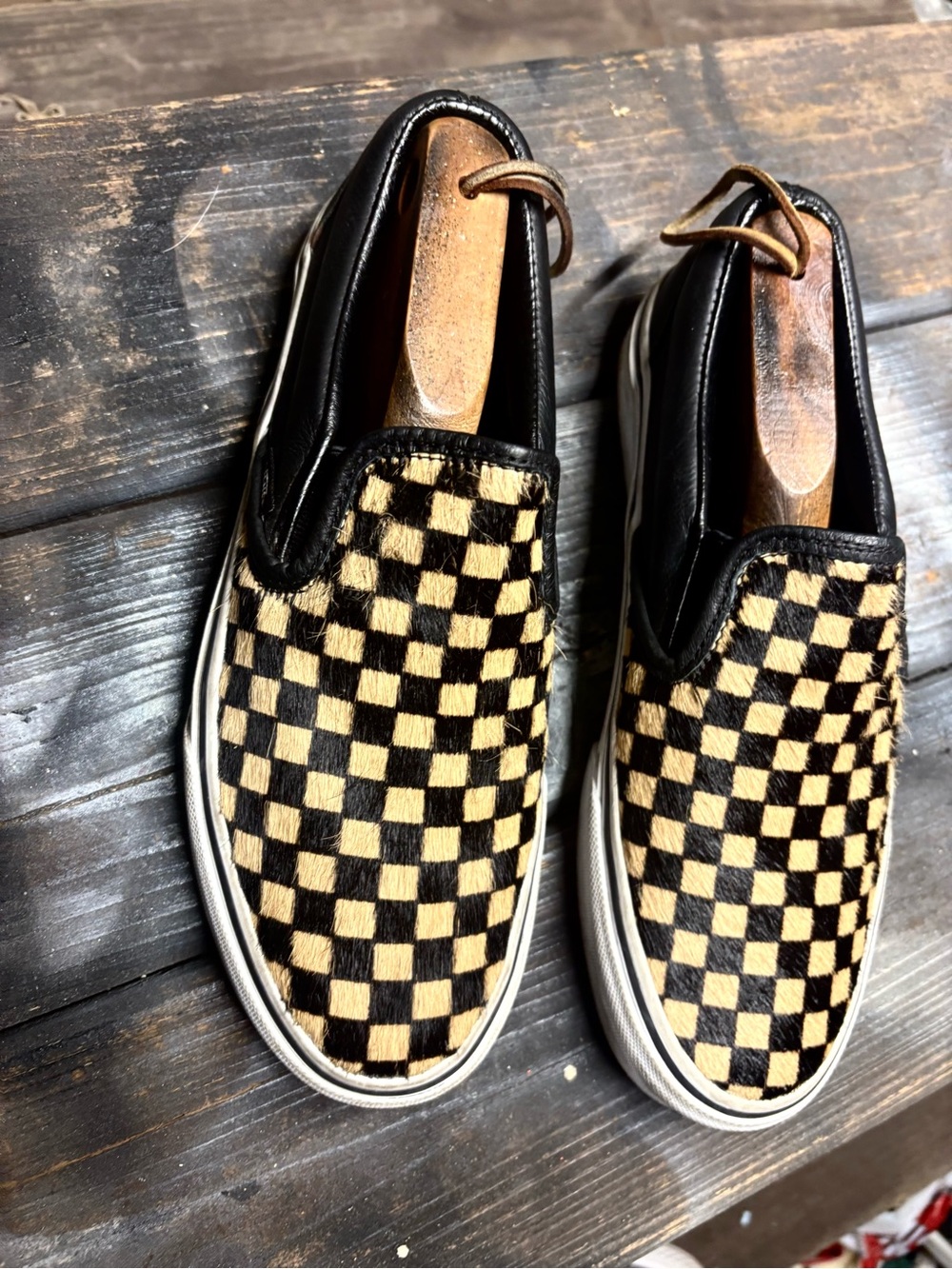 Vans black and beige checkerboard slip-on sneaker size women 9 - Picture 7 of 9
